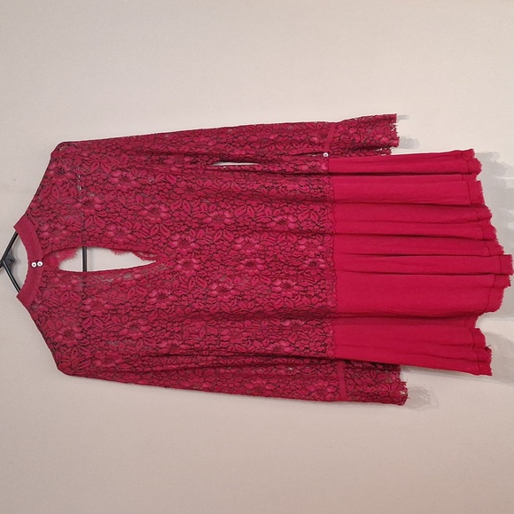 HOST PICK Free People burgundy tunic long sleeve mini dress - Picture 3 of 10